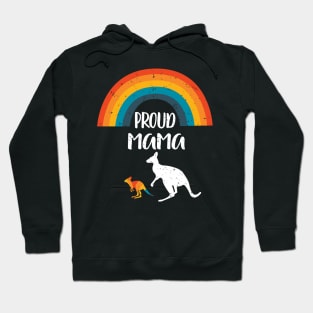 Proud mama Kangaroo Design Gift- LGBT Rainbow Pride - Show Your Son or Daughter You Love and Support Them! Hoodie